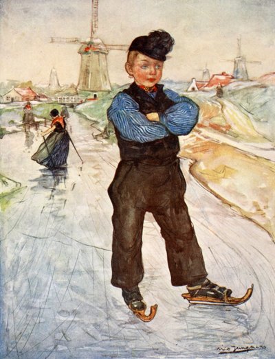 Un ragazzo contadino di Veere sui pattini, 1904 da Nico Jungman